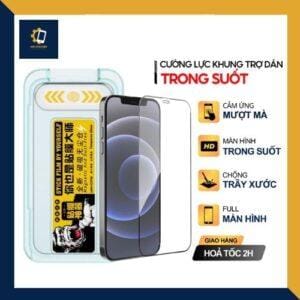 Kính Cường lực iPhone Khung tự dán wekome Chống bụi màng loa