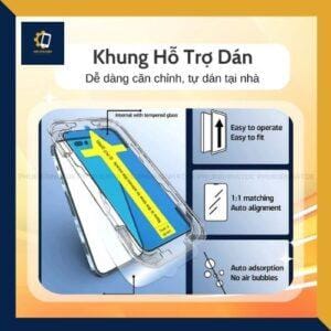 Kính Cường Lực King Kong Full Màn Hình Có Khung Hỗ Trợ Dán